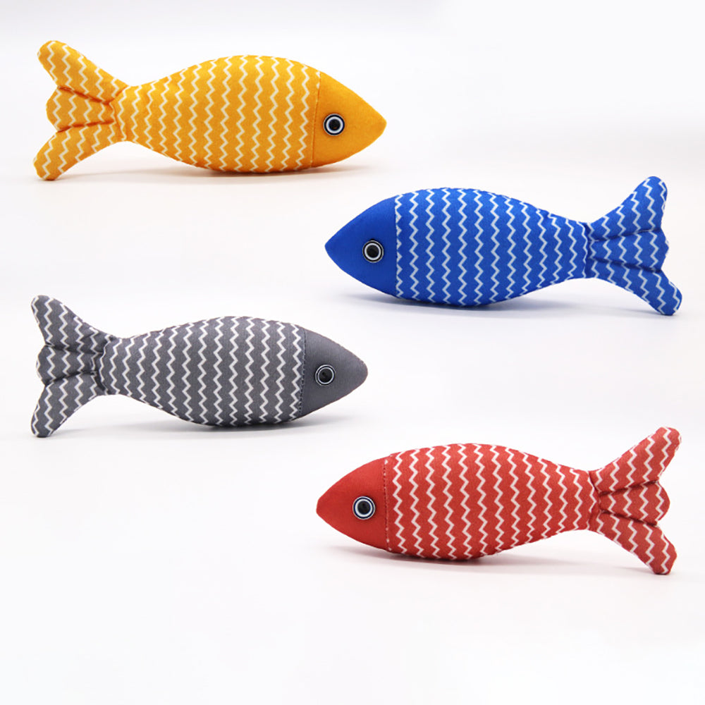 Burlap Fish Catnip Cat Toy, Throw Pillow, Teething Cat Toy, Fancy Cat Toy, Tough Bite, Sturdy Cat Toys Catnip Crinkle Sound Toys Soft and Durable, Interactive Cat Kicker Toys for Indoor Kitten