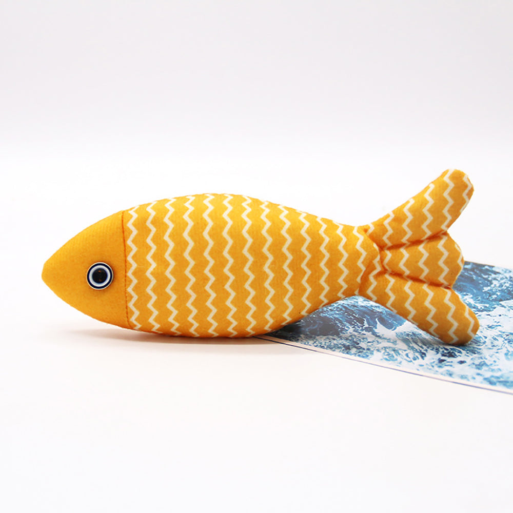 Burlap Fish Catnip Cat Toy, Throw Pillow, Teething Cat Toy, Fancy Cat Toy, Tough Bite, Sturdy Cat Toys Catnip Crinkle Sound Toys Soft and Durable, Interactive Cat Kicker Toys for Indoor Kitten