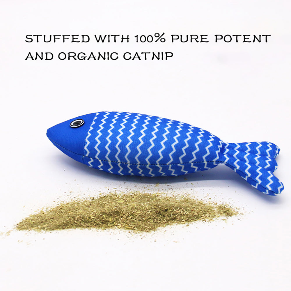 Burlap Fish Catnip Cat Toy, Throw Pillow, Teething Cat Toy, Fancy Cat Toy, Tough Bite, Sturdy Cat Toys Catnip Crinkle Sound Toys Soft and Durable, Interactive Cat Kicker Toys for Indoor Kitten